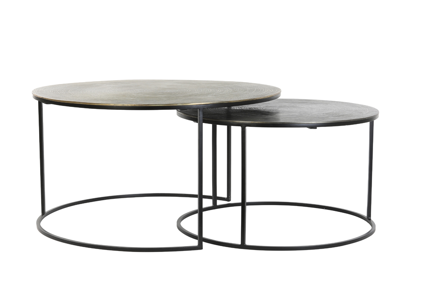 Table-basse Gigogne Primo, noir-bronze Light and Living