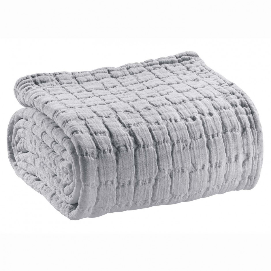 Jeté de lit 240 X 260 Stonewash Swami Perle Vivaraise 