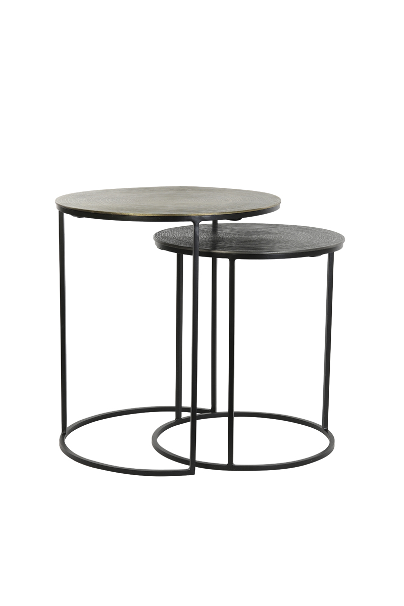 Tables Gigognes Primo, noir-bronze Light and Living