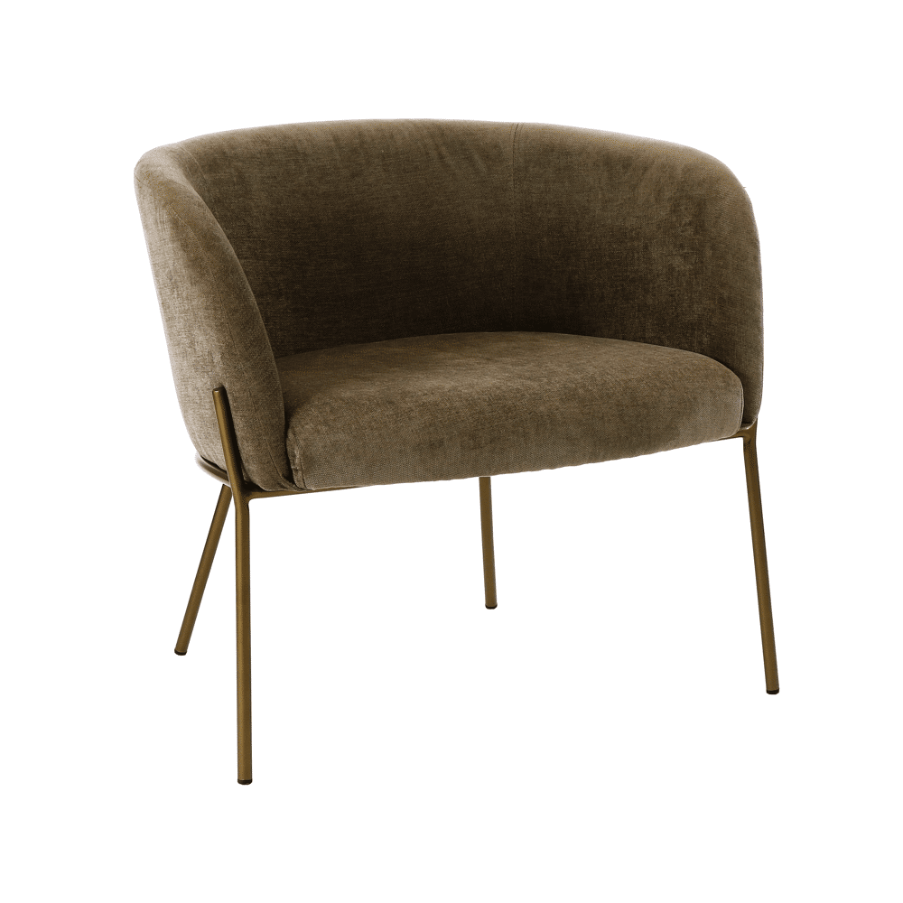 Chaise Polka Velours Metal Bronze Pomax 