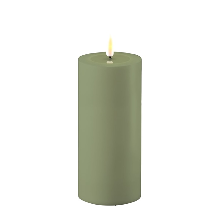 Bougie LED Vert Pastel 7,5x15 DELUXEHomeArt
