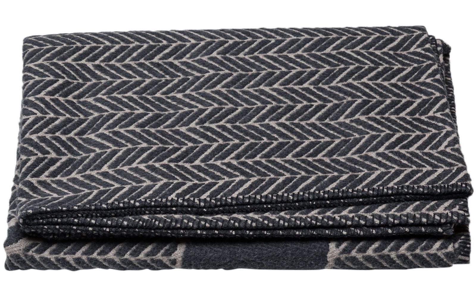 Plaid "Chevron/Cerf" Anthracite 130x200 David Fusseneger 