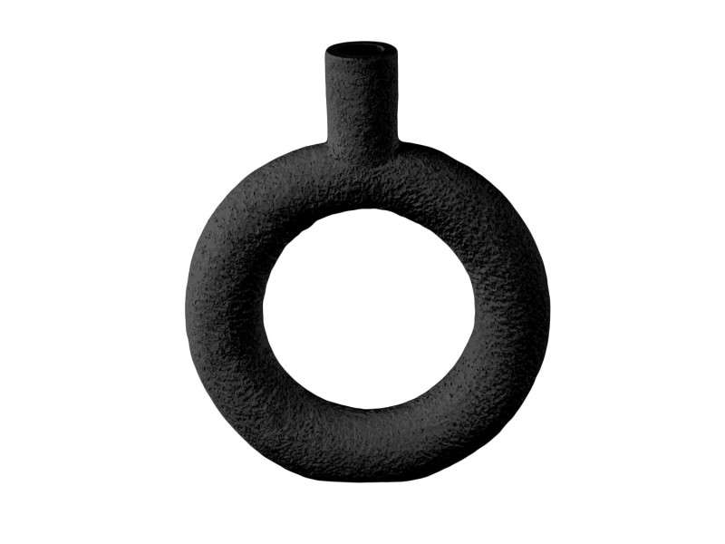 Vase rond noir Polyresin Present Time