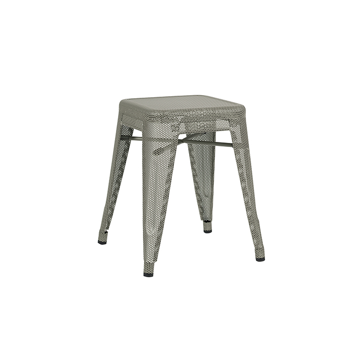 Tabouret H45 Gris Perforé Tolix