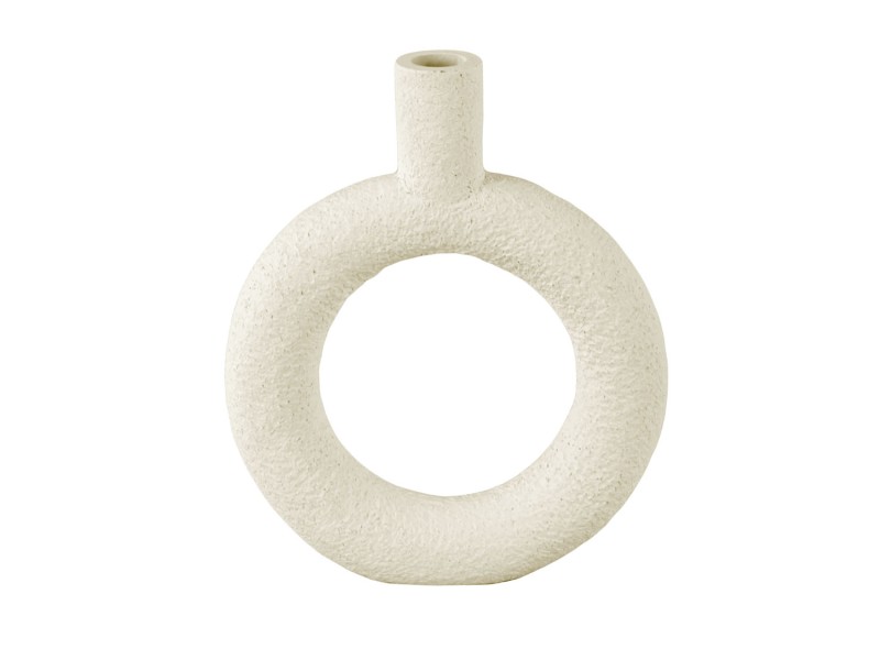 Vase rond ivoire Polyresin Present Time