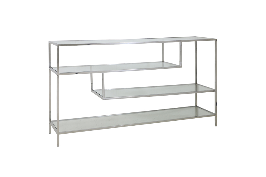 Console Yvana 141x37x81cm Zinc Verre Light and Living