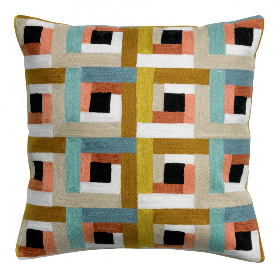 Coussin Delia Brodé Multico Vivaraise
