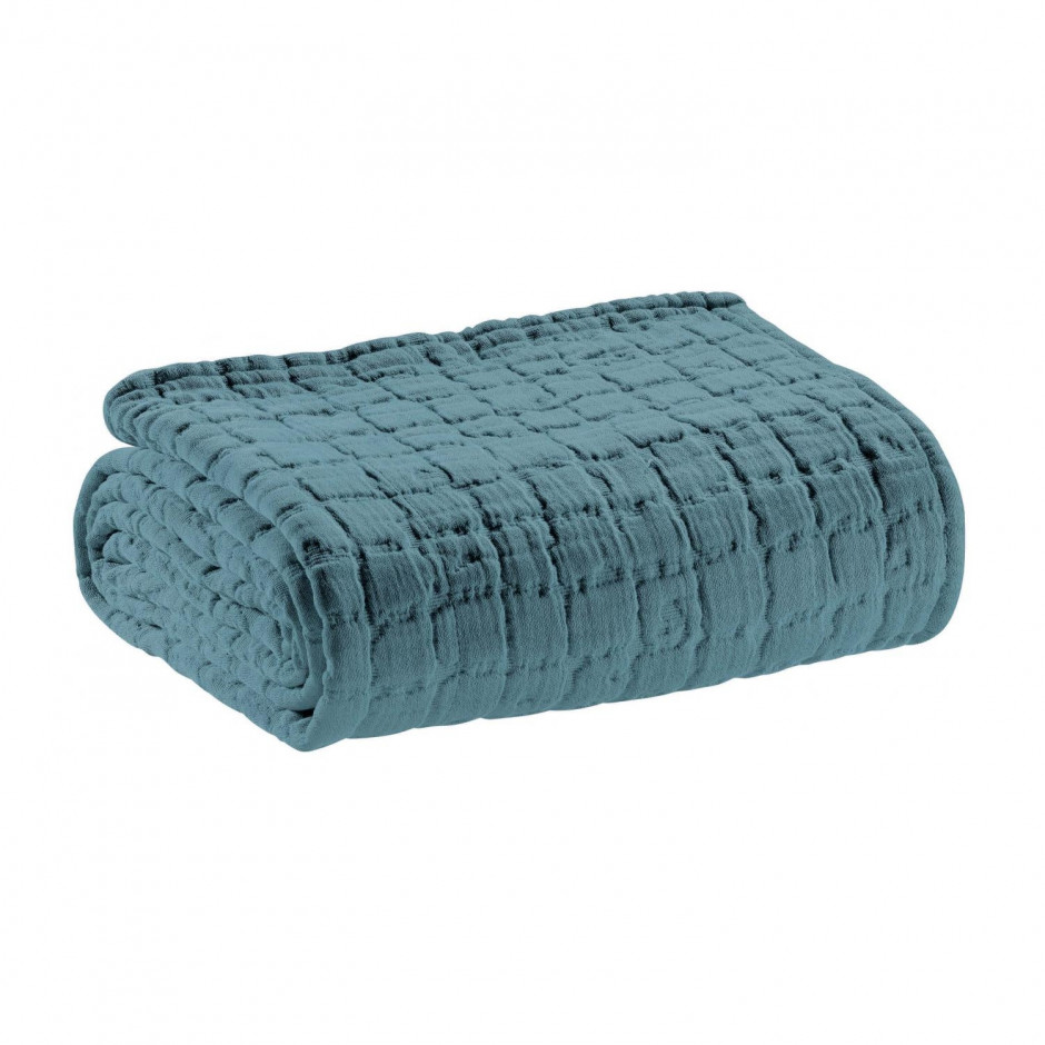 Jeté de lit 240 X 260 Stonewash Swami Lichen Vivaraise 