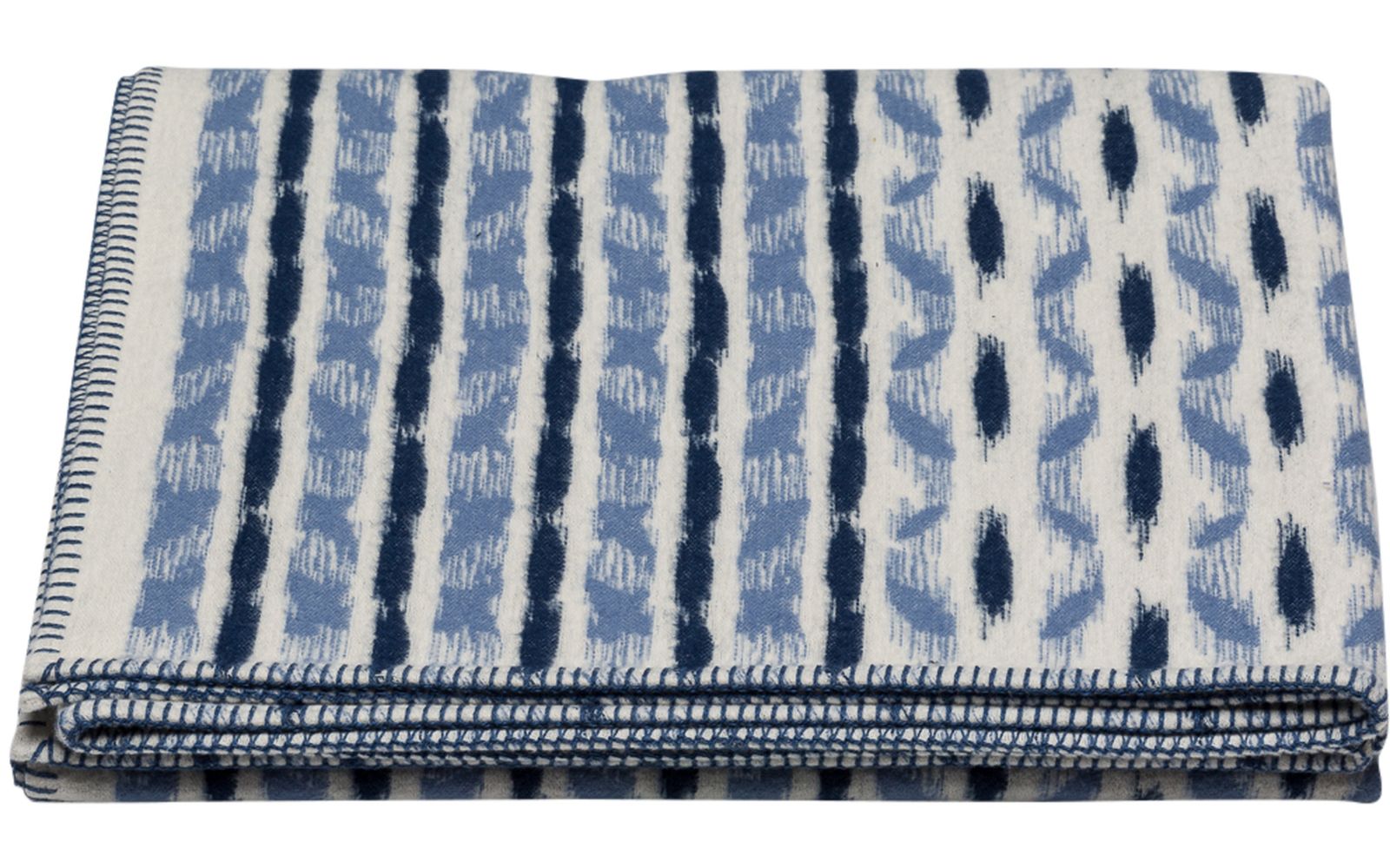 Plaid Ikat Bleu 150x200 David Fusseneger 