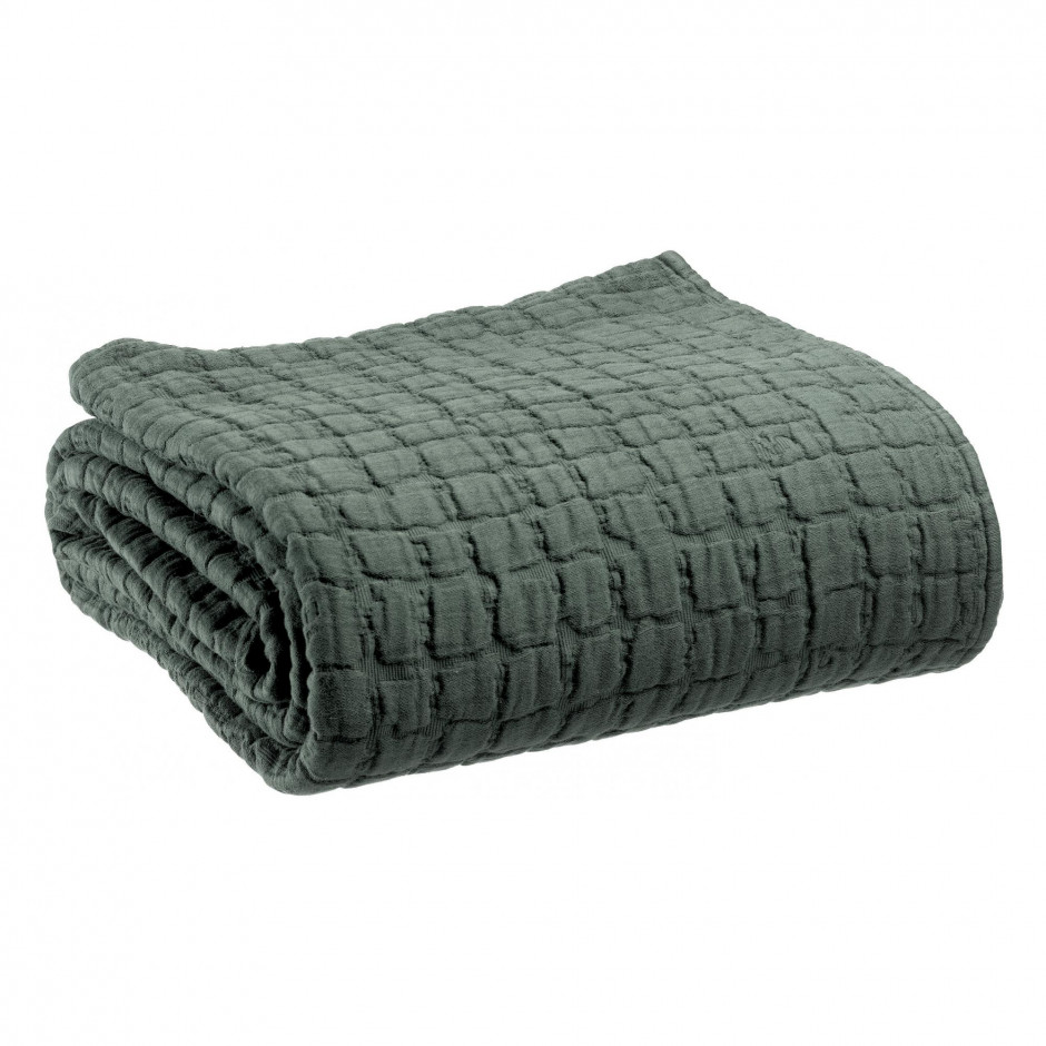 Jeté de lit 240 X 260 Stonewash Swami Thym Vivaraise 