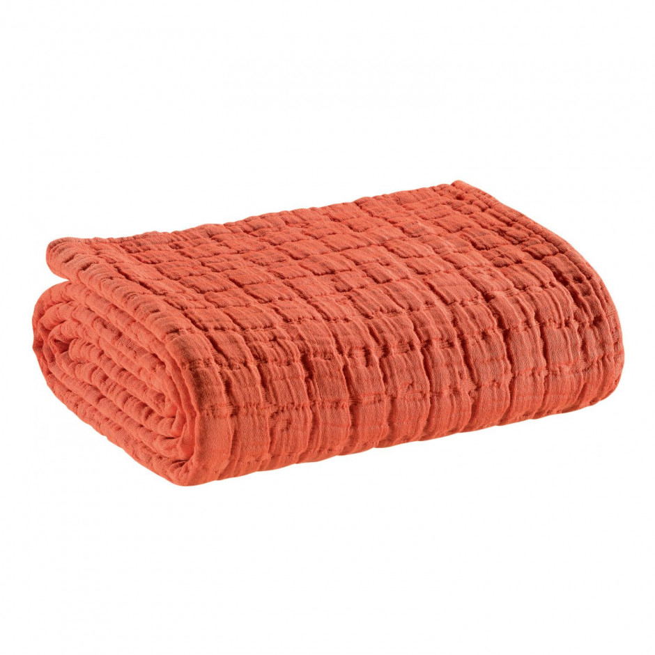 Jeté de lit 240 X 260 Stonewash Swami Rooibos Vivaraise 