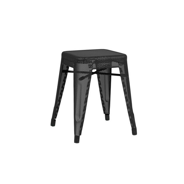 Tabouret H45 Noir Perforé Tolix