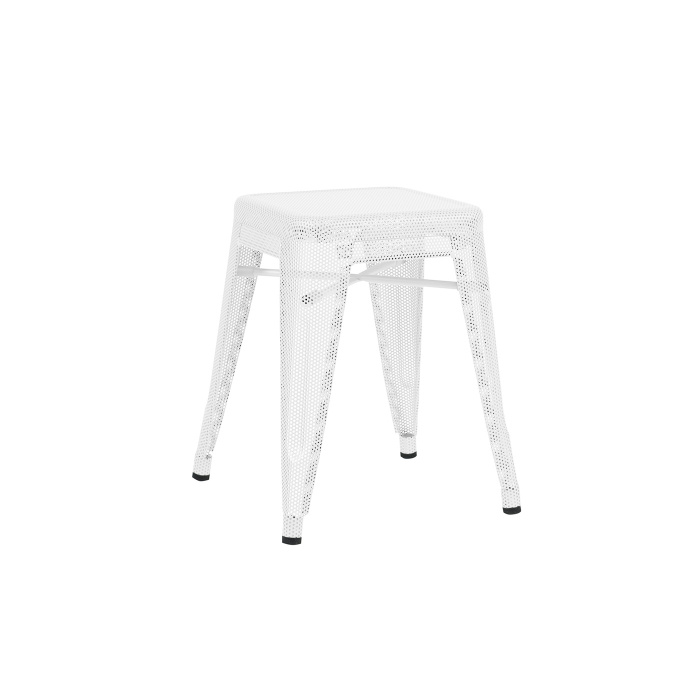 Tabouret H45 Blanc Perforé Tolix