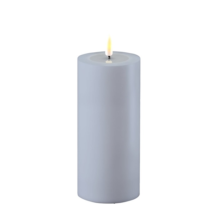 Bougie LED Bleu Poussière 7,5x15 DELUXEHomeArt